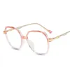 Okulary przeciwsłoneczne Wenlcckpolygonal antylustraty płaski obiektyw dla damskich okularów przezroczystą fala ramki Ins