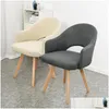 Stuhlhussen Hohlrücken Gebogener Stuhl Er Solid Spandex Schreibtisch Sessel Ers Dining Coffee Bar Make Up Sofa Slipers Stoelhoezen Eetkamer D Dhxex