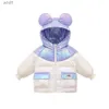 Daunenmantel Mädchen Jacke Winter Kinder Bär Ohren Reißverschluss Daunenjacken Baby Dicke Warme Kapuzenmantel Kinder Mode Lässig Lange JackenL231125