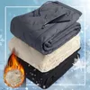 Men's Pants Plus Size 8XL Winter Men Fur Lined Thicken Keep Warm Elastic Waist Waterproof Snow Outdoor Trousers Hiking Slim