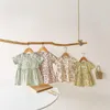 Robes de fille imprimé bébé filles robes vêtements coton manches courtes pour tout-petit pour les vêtements de plage décontractée 6m-4t