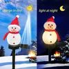 Gräsmattor Uppgradering Snowman Solar Garden Lights Jul dekoration utomhusvattentät gräsmatta Landskapsgård LED -lampor Navidad Nytt år 2023 Q231125