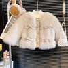 Jackets Winter Girls Faux Fur Coats Fashion Warm Thick Kids Fleece Bottoming Shirt Leather Skirt Children Clothing Outwears 2 8Y 231124