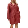 Skórzany płaszcz damski o długim rękawie Modna moda kempingowa kurtka deszczowa Kobiet Kobiet