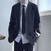 Herrenjacken Kleine Anzugjacke Koreanische Version Trend Schulterpolster Vielseitig Ruffian Handsome Professional Black Top