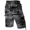 Heren shorts Gray Camouflage Cargo Shorts Katoenen shorts Comfortabele Bermuda Masculina Relaxed Fit Fit Multi Pocket Pantalon Corto Hombre 230425