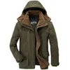 Mannen Down Parka Mannen 2023 Winter Fleece Warme Dikke Winddichte Jassen Jas Herfst Mode Capuchon Casual Tactiek Militaire 231124