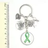 Schlüsselanhänger Ankunft Green Ribbon Mental Health Cancer Awareness Schmuck Never Give Up Hope Charms Schlüsselanhänger Schlüsselanhänger Geschenke