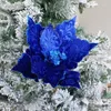 Kwiaty dekoracyjne błyszczące sztuczne świąteczne ozdoby drzewa świąteczne Wesołych dekoracji na rok domowy navidad 28x28 cm