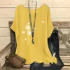 Dames blouses zomer blouse dames dames korte mouw crew nek bloemenbrief bedrukte shirt top casual slanke shirts compressie