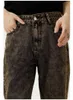 Jeans da uomo Marrone Dritto Coreano Colore di Tendenza Vintage Streetwear Moda Pantaloni in denim 2023 Primavera Split Bottoms Pantaloni Lunghi da Uomo