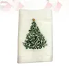 Toalla 1 unid Navidad bordado cara limpieza facial patrón de árbol algodón toallas de mano suministros de fiesta de Navidad 60x36 cm