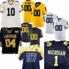 커스텀 미시간 울버린 축구 유니폼 블레이크 코럼 커스텀 스티치 J. J. McCarthy Colston Loveland Ernest Hausmann Michigan Jerseys Mens 여성 청소년