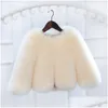 Jackor Jackor Girl S Fashion Faux Fur Coat Super Autumn Winter Barn Kort falsk fluffig jacka barn prinsessa kläder tz 0 230828 D dhhdz