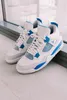 2023 Authentic Air Shoes 4 4S Military Blue Basketball Sports Sneakers Womens Mens White Neutral Grey With Original Box