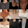 Collares colgantes Moda Perla Corazón Multicapa para mujeres Oro Plata Metal Colgante Retrato 2023 Tendencia Declaración Joyería Colgante
