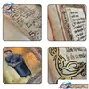 Decorative Objects Figurines Charmed Book Of Shadows Retro Green Er Ancient Stories Bound Journal 350 Pages Spellbook Magic Gift D Otzlh