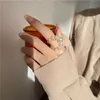 Fransız tarzı basit inciler açık parmak yüzükleri kadın moda mizaç kalıp parmak yüzüğü kız parti mücevher hediyesi