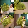 Plush Dolls 35/45/55Cm Lovely Tortoise Plush Toy Kawaii Animal Dolls Stuffed Soft Sea Turtle Pillow Birthday Gifts For Children Girl 2 Dhqpz