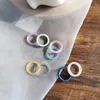 Anéis de cluster moda simples colorido resina transparente acrílico irregular onda geométrica curva anel de dedo para mulheres festa praia jóias