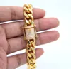 Anklets Gold Color Hip Hop Rock Women Anklet Micro Pave CZ Clasp Cuban Link Chain Foot Jewelry 230425