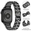 Bling diamentowy pasek do Apple Watch Band 40mm 45mm 44mm 41mm 42mm 38mm kobiety metalowy pasek do bransoletki do serii Iwatch 7 SE 6 5 4 3