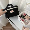 Cosmetic Bags Cases Hylhexyr Wave Point Makeup Pouch Cotton Nylon Flap Cosmetic Bag Travel Large Capacity Brush Storage Bags 230425