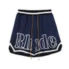 Designer-Shorts für modische Freizeitkleidung, Strandshorts, Rhude American High Street Fashion Br Mesh Sport-Basketball-Shorts, lockere, entspannte Strandhose für Männer und Frauen, Sommer