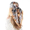 Halsdukar vintage siden halsduk kvinnor blommor tryck hårtillbehör foulard femme satin kerchief fyrkantig huvudduk bandana hijab