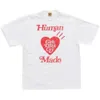 Moda Roupas Designer Tees Camisetas Feito Humano x Meninas Dot Cry Love Letter Imprimir Verão Casal Algodão Manga Curta T-shirt