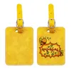 DHL500pcs Bag Parts Sublimation DIY Colorful Double Sided Blank PU Travel Luggage Tag