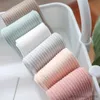 Kindersocken Kinder Mädchen wärmer Baumwolle einfarbig gestreift über Keen hohe Socken Kinder Baby Kleinkind Frühling Herbst Wadenmittelrohr lange Socken