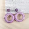 Boucles d'oreilles pendantes été romantique violet dames mode cerceau tempérament bijoux de charme