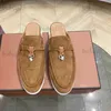 Slippers Topkwaliteit Platte Bodem Lock Kwastje Suède Vrouwen Muilezels Loafers 2023 Lente Herfst Enkele Casual Mannen Schoenen Vrouwen slipper T231125