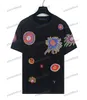 xinxinbuy erkekler tasarımcı tee tişört 23ss yüz balık güneş desen nakış hayvan kısa kollu pamuk kadın siyah beyaz xs-2xl