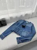 Vestes Femmes Designer Luxe PJ 23 Début Printemps Nouvelle Ligne Academy Style Triangle Wash Denim Manteau + Short Taille Haute Mode Âge Réduire Ensemble FGKN