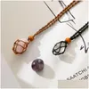 Łańcuchy łańcuchy kryształy wisiorek kamienny uchwyt naszyjnik ręcznie tkany lina do tworzenia biżuterii kreatywnej osobowości naturalny agat netto f3 dhm7f