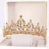 Champagne Gold Crystal Tiara Crown Wedding Bridal Headwear Birthday Prom Pageant J0121