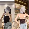 Damen Tanks Damen Tops Casual Seamless Tank Top Female Slip Crop Fitness Unterwäsche Scoop Neck Cami Bralette Tee Camisole