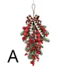 Decorative Flowers Christmas Red Fruit Lattice Knot Decoration Fascia Santa Claus Bedroom Hangings Lintel Party Home Decor Accessories