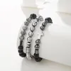 Strand Fashion 3pcs/Lot Cross Bead Bracelet Sets Мужчины 8 мм гематит матовой камень с бисером для женщин