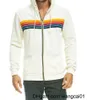 wangcai01Men's Hoodies Sweatshirts Men's Hoodies Sweatshirts Rainbow Stripe Long Sleeve Sweatshirt Zipper Pocket Coat Spring Autumn Casual Fashion Jacket
