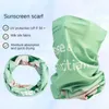 Cycling Caps Masks UPF50 Zonnebrandcrème Nadeloze sjaalmasker Zomer Outdoor Sport Fitness Riding Vissen Hals Bescherming Melk Zijderhoofdsschelp Gezichtsmasker J230422