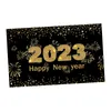 Dekoracja imprezowa Sztandar szczęśliwy rok 2023 Tło Po Prop Black Aureat Dekoracyjny trawnik wiszący ścienny plakat na podwórko