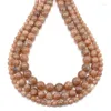 Pierres précieuses en vrac pierre naturelle pierre de soleil noire 6 8 10MM 39CM perles rondes pour la fabrication de bijoux Bracelets collier accessoires