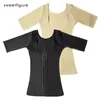 Dameshoeders afslank ondergoed arm shaper korte mouwen buiktailletrainer postpartum herstel shapewear rugschoudercorrector vest tops 230425