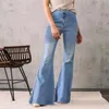 Pantalones vaqueros de mujer en mezclilla Pantalones de mujer Cintura alta Pantalones acampanados azul oscuro informales para mujer Estrella