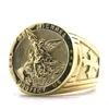 Cluster Rings Size 6 To size 15 Mens Cross Saint Michael Protect US 316L Stainless Steel est Ring 230424
