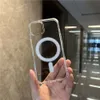 Nova qualidade original magnético magsafes carregamento sem fio transparente claro à prova de choque caso telefone para iphone 14 pro max