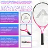 Raquetes de tênis crianças raquete para crianças júnior starter kit 17 25 "menina rosa e menino amarelo com 420d nylon alça de ombro saco 231124